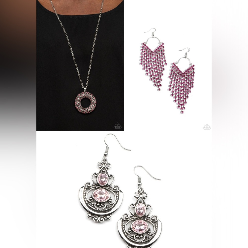 💎🎉HP🎊🆕Pink and Silver Paparazzi Jewelry Bundle